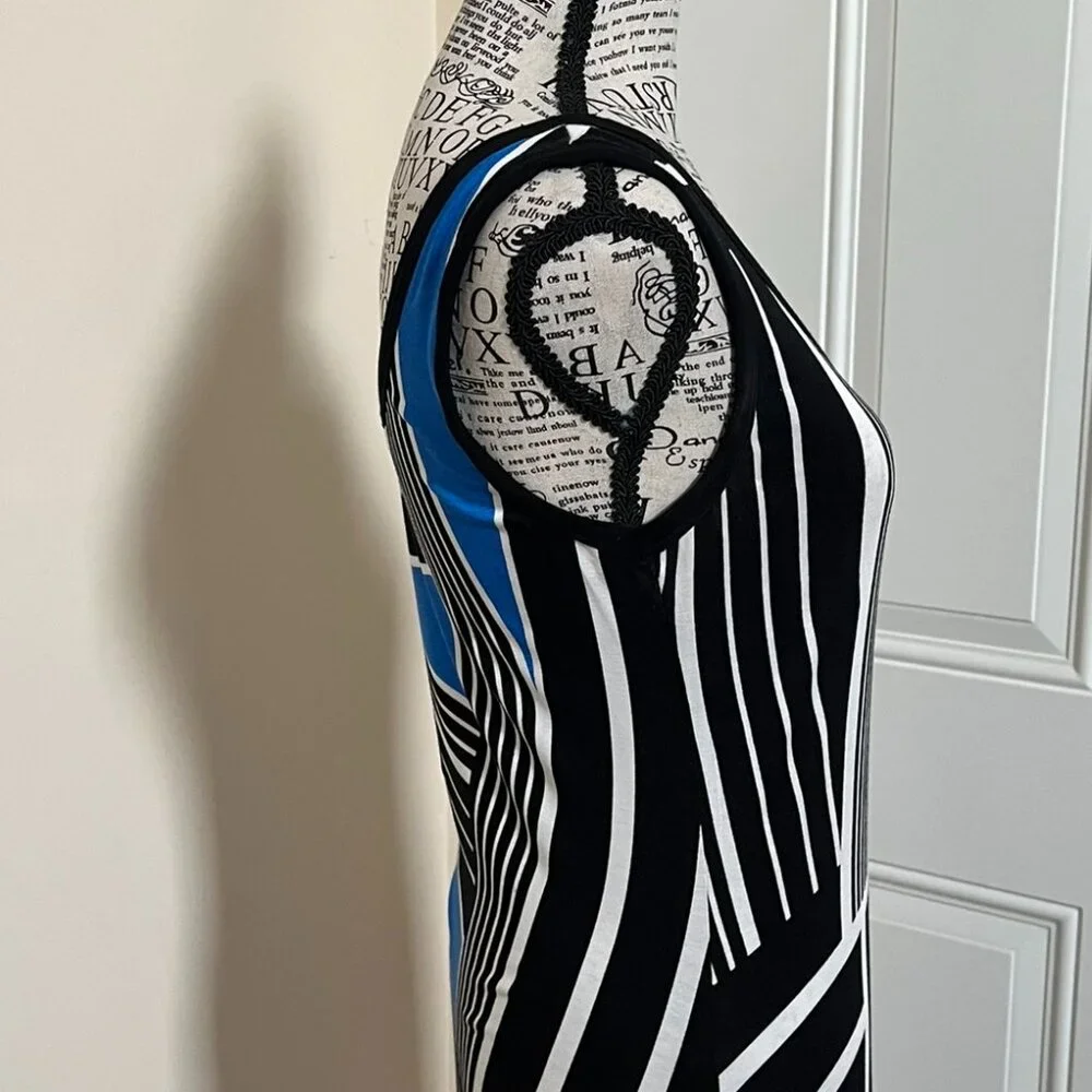 Calvin Klein Geometric Pattern Maxi Dress, Size 4 - Picture 7 of 12